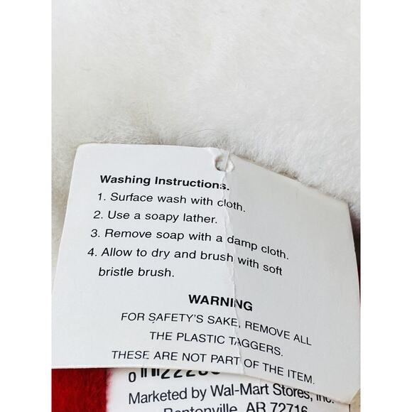 Vintage Commonwealth Toy Co Plush White Elephant w Red Heart Holiday Laying Tags - Picture 10 of 12